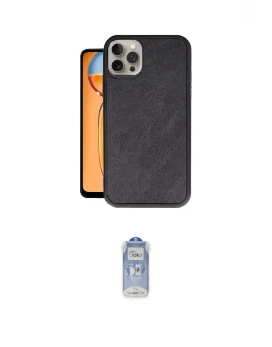 ieg™ iPhone 15 Pro Max Kılıf Kıvılcım Işık Serisi - Siyah Joko Magic 5D Cam