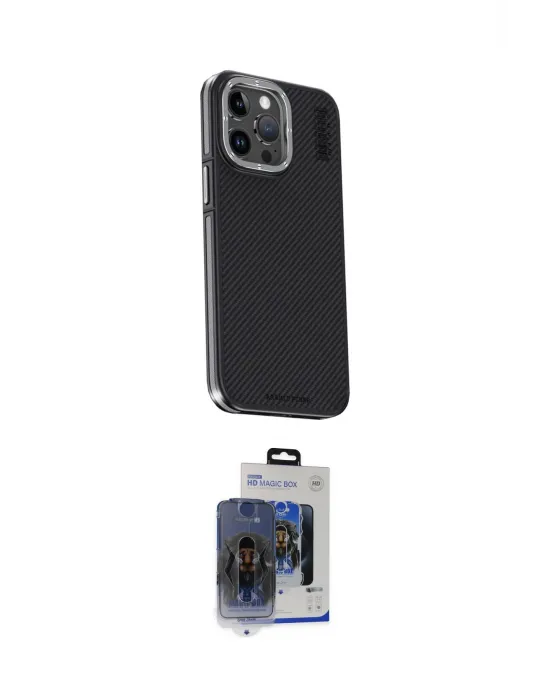 ieg™ iPhone 15 Pro Max Kılıf Kıvılcım Modern Özel Seri - Siyah Vanessa Magic Cam