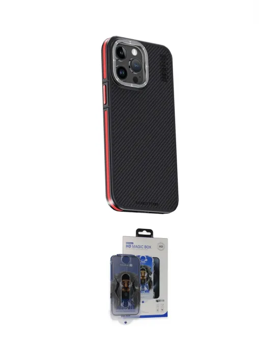 ieg™ iPhone 15 Pro Max Kılıf Kıvılcım Modern Özel Seri - Siyah Vanessa Magic Cam