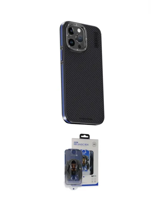 ieg™ iPhone 15 Pro Max Kılıf Kıvılcım Modern Özel Seri - Siyah Vanessa Magic Cam