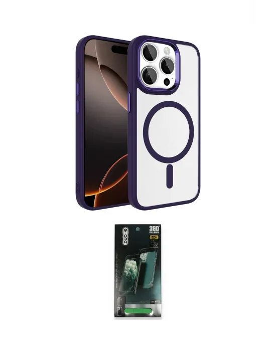 ieg™ iPhone 15 Pro Max Kılıf Kıvılcım Prime - Şeffaf 360 Full Body Arka Koruyucu