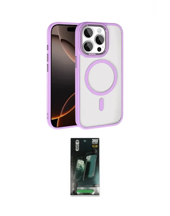 ieg™ iPhone 15 Pro Max Kılıf Kıvılcım Prime - Şeffaf 360 Full Body Arka Koruyucu