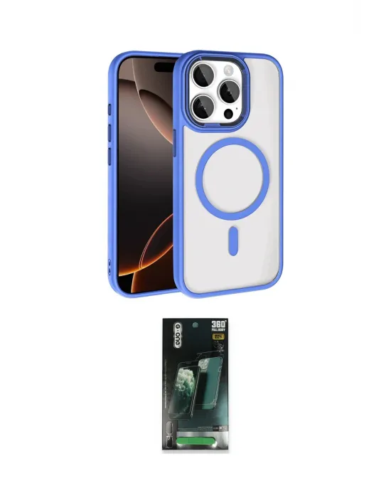 ieg™ iPhone 15 Pro Max Kılıf Kıvılcım Prime - Şeffaf 360 Full Body Arka Koruyucu