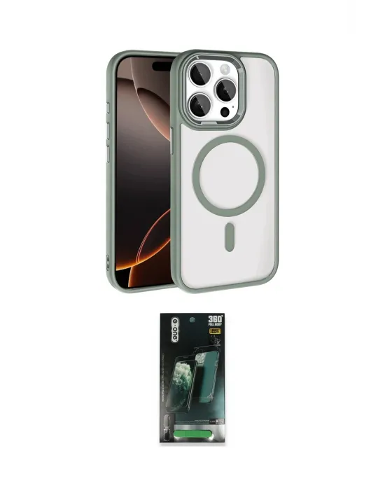 ieg™ iPhone 15 Pro Max Kılıf Kıvılcım Prime - Şeffaf 360 Full Body Arka Koruyucu