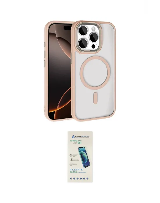 ieg™ iPhone 15 Pro Max Kılıf Kıvılcım Prime - Şeffaf Pasifik Cam Ekran Koruyucu