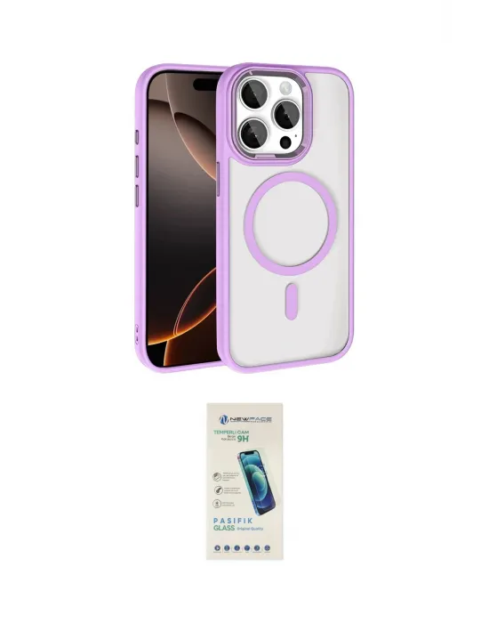 ieg™ iPhone 15 Pro Max Kılıf Kıvılcım Prime - Şeffaf Pasifik Cam Ekran Koruyucu