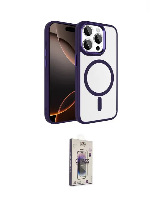 ieg™ iPhone 15 Pro Max Kılıf Kıvılcım Prime - Siyah Bilvis 3D Cam Ekran Koruyucu