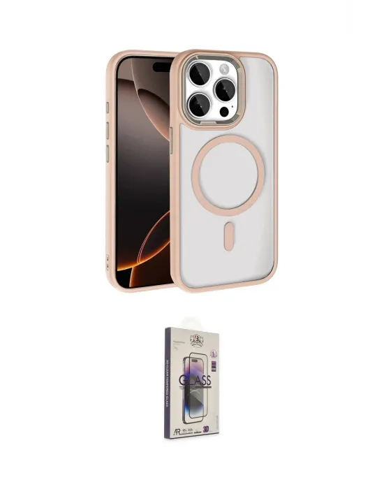 ieg™ iPhone 15 Pro Max Kılıf Kıvılcım Prime - Siyah Bilvis 3D Cam Ekran Koruyucu