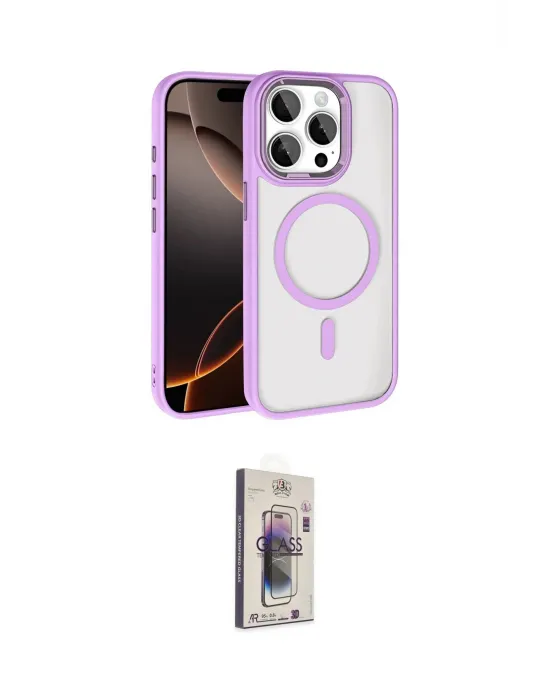 ieg™ iPhone 15 Pro Max Kılıf Kıvılcım Prime - Siyah Bilvis 3D Cam Ekran Koruyucu