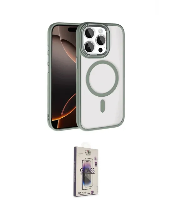 ieg™ iPhone 15 Pro Max Kılıf Kıvılcım Prime - Siyah Bilvis 3D Cam Ekran Koruyucu