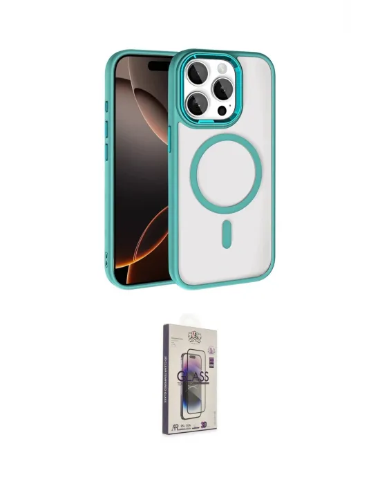 ieg™ iPhone 15 Pro Max Kılıf Kıvılcım Prime - Siyah Bilvis 3D Cam Ekran Koruyucu