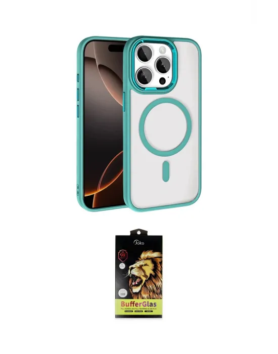 ieg™ iPhone 15 Pro Max Kılıf Kıvılcım Prime - Siyah Buffer Cam Ekran Koruyucu