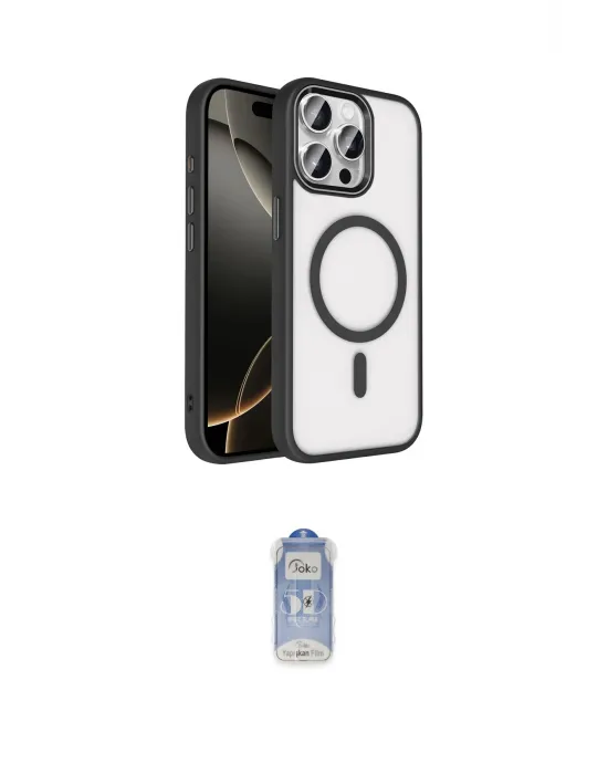 ieg™ iPhone 15 Pro Max Kılıf Kıvılcım Prime - Siyah Joko Magic 5D Cam
