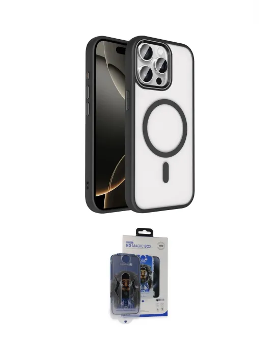 ieg™ iPhone 15 Pro Max Kılıf Kıvılcım Prime - Siyah Vanessa Magic Cam