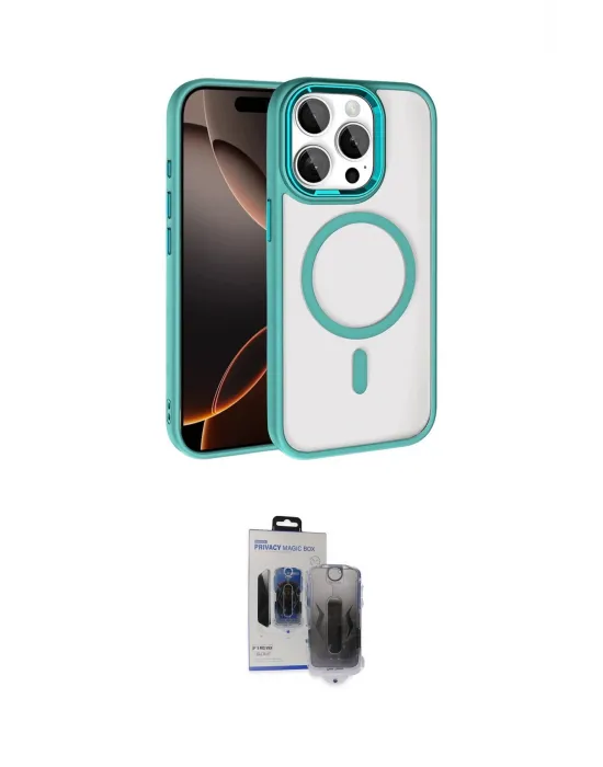 ieg™ iPhone 15 Pro Max Kılıf Kıvılcım Prime - Siyah Vanessa Magic Hayalet Cam
