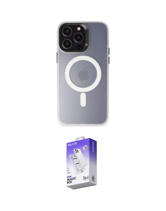 ieg™ iPhone 15 Pro Max Kılıf Kozmos Çizgi Prime - Siyah Bilvis 5in1 3D Magic Cam Ekran Koruyucu