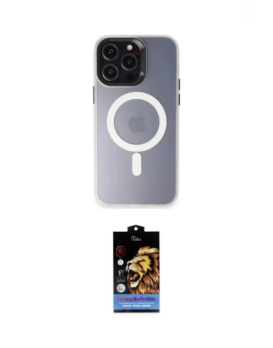 ieg™ iPhone 15 Pro Max Kılıf Kozmos Çizgi Prime - Siyah Buffer Hayalet Cam Ekran Koruyucu