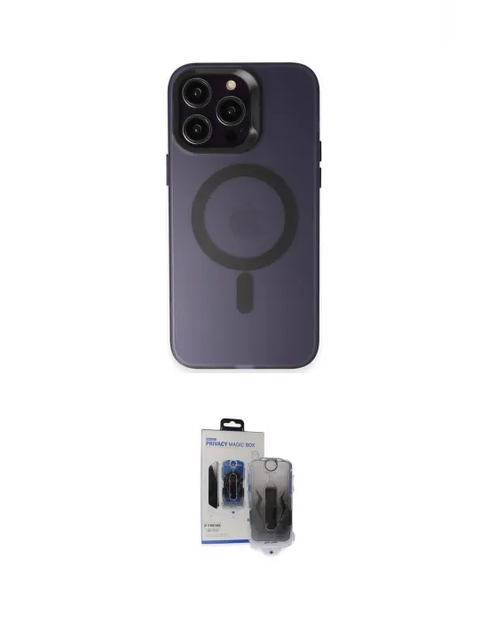 ieg™ iPhone 15 Pro Max Kılıf Kozmos Çizgi Prime - Siyah Vanessa Magic Hayalet Cam