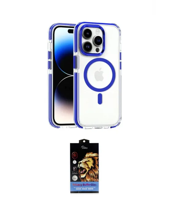 ieg™ iPhone 15 Pro Max Kılıf Kozmos Doku Koleksiyonu - Siyah Buffer Hayalet Cam Ekran Koruyucu