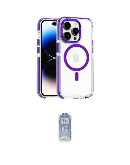 ieg™ iPhone 15 Pro Max Kılıf Kozmos Doku Koleksiyonu - Siyah Joko Magic 5D Cam