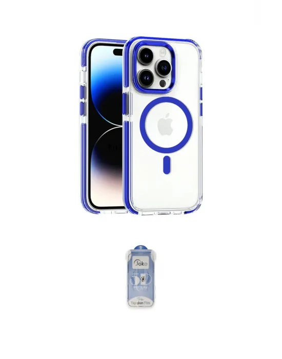 ieg™ iPhone 15 Pro Max Kılıf Kozmos Doku Koleksiyonu - Siyah Joko Magic 5D Cam