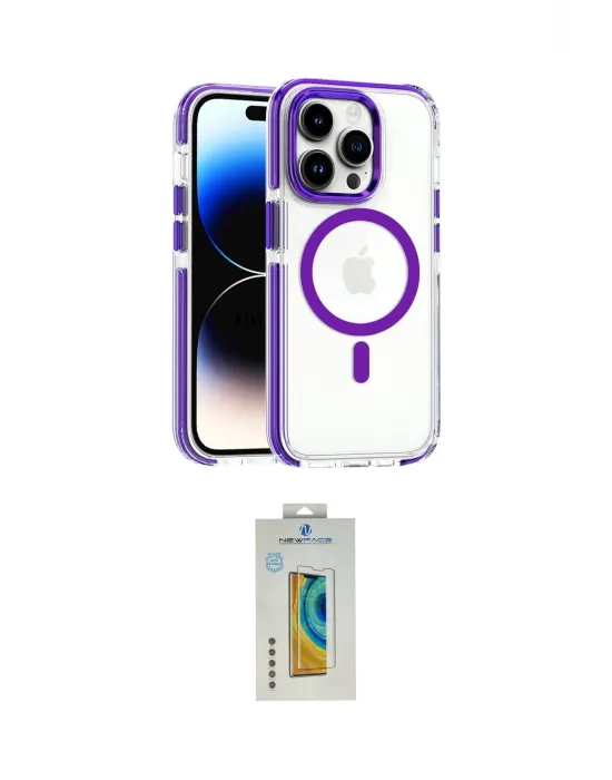 ieg™ iPhone 15 Pro Max Kılıf Kozmos Doku Koleksiyonu - Siyah Polymer Nano Ekran Koruyucu