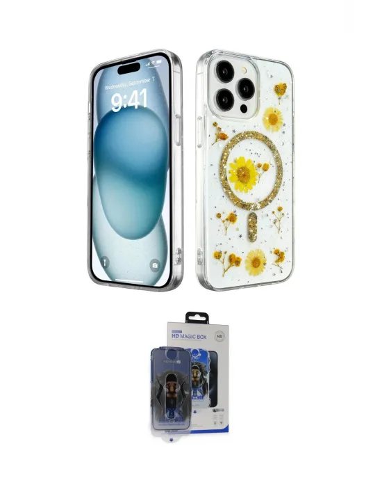 ieg™ iPhone 15 Pro Max Kılıf Kozmos Doku - Siyah Vanessa Magic Cam