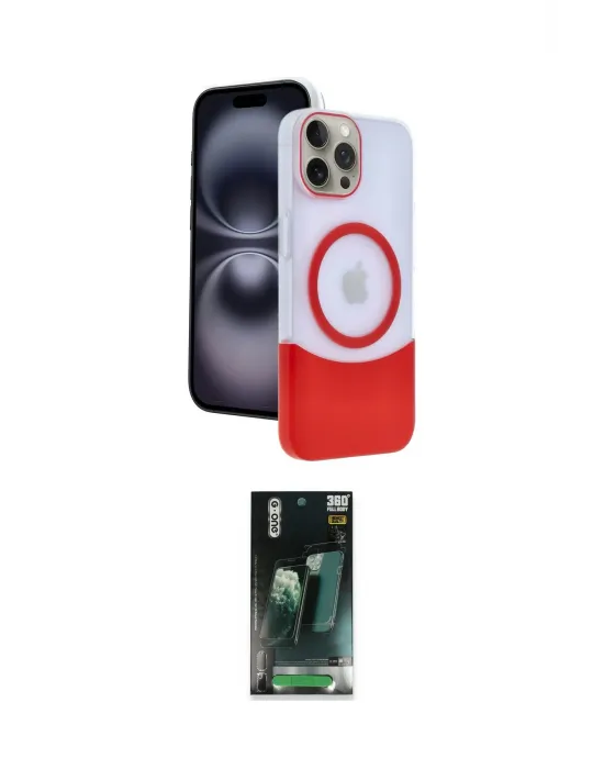 ieg™ iPhone 15 Pro Max Kılıf Kozmos Form Özel Seri - Şeffaf 360 Full Body Arka Koruyucu