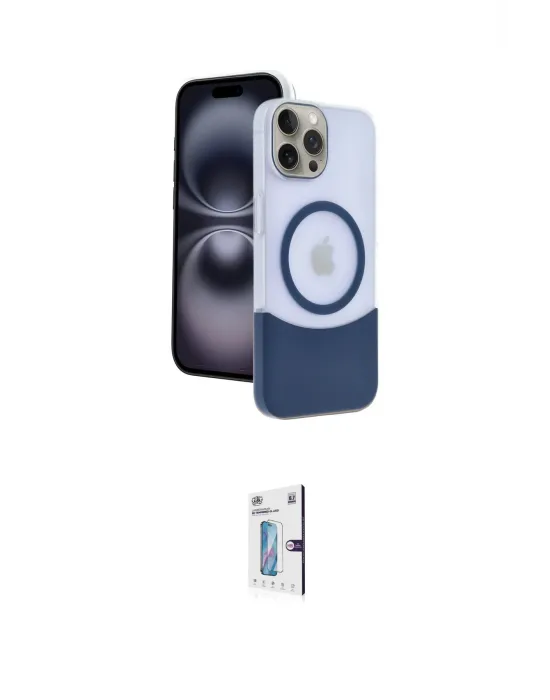 ieg™ iPhone 15 Pro Max Kılıf Kozmos Form Özel Seri - Siyah Bilvis 0.18mm Plus Cam Ekran Koruyucu