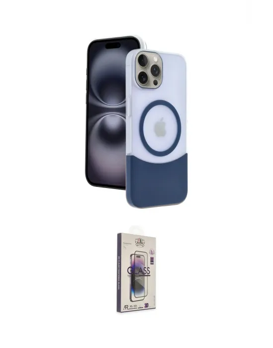 ieg™ iPhone 15 Pro Max Kılıf Kozmos Form Özel Seri - Siyah Bilvis 3D Cam Ekran Koruyucu