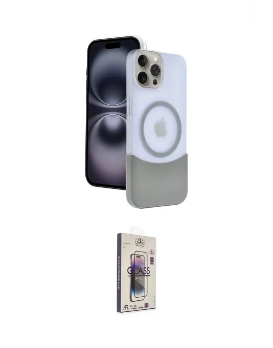 ieg™ iPhone 15 Pro Max Kılıf Kozmos Form Özel Seri - Siyah Bilvis 3D Cam Ekran Koruyucu