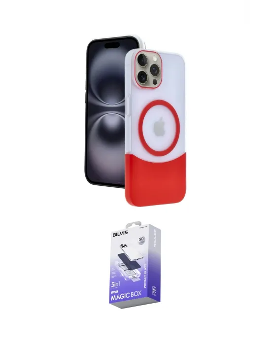 ieg™ iPhone 15 Pro Max Kılıf Kozmos Form Özel Seri - Siyah Bilvis 5in1 5D Magic Hayalet Cam Ekran Koruyucu