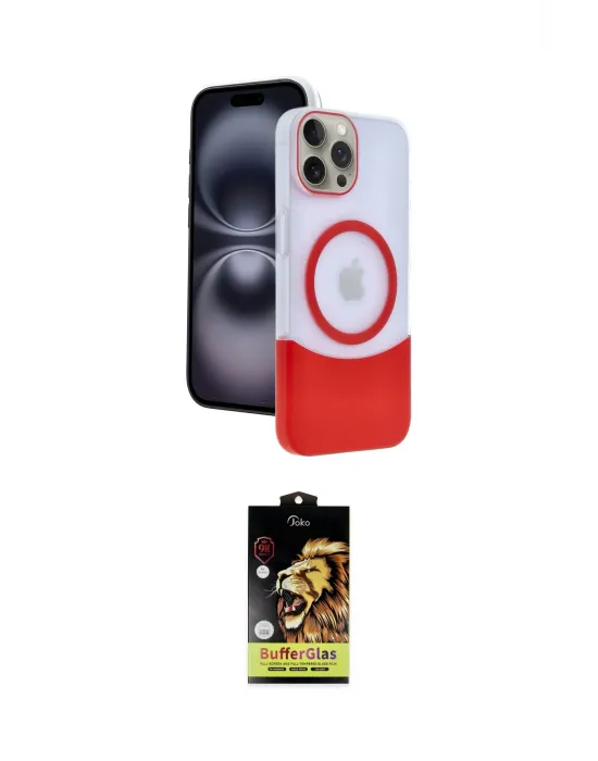 ieg™ iPhone 15 Pro Max Kılıf Kozmos Form Özel Seri - Siyah Buffer Cam Ekran Koruyucu