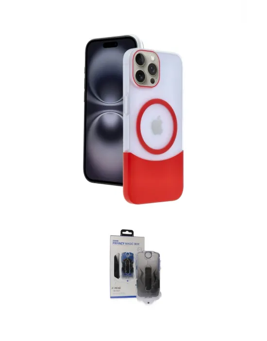 ieg™ iPhone 15 Pro Max Kılıf Kozmos Form Özel Seri - Siyah Vanessa Magic Hayalet Cam