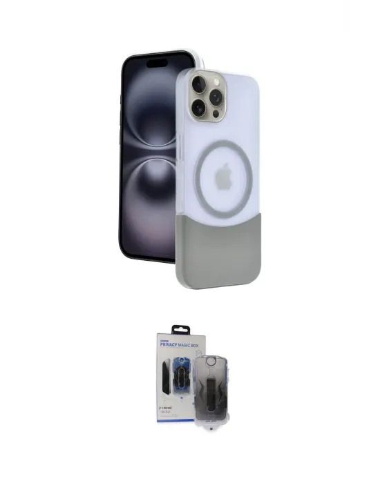 ieg™ iPhone 15 Pro Max Kılıf Kozmos Form Özel Seri - Siyah Vanessa Magic Hayalet Cam