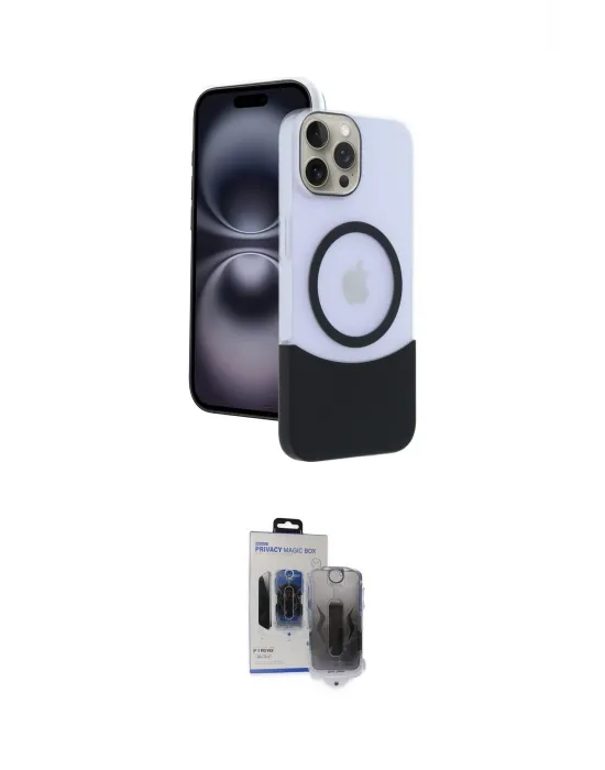 ieg™ iPhone 15 Pro Max Kılıf Kozmos Form Özel Seri - Siyah Vanessa Magic Hayalet Cam