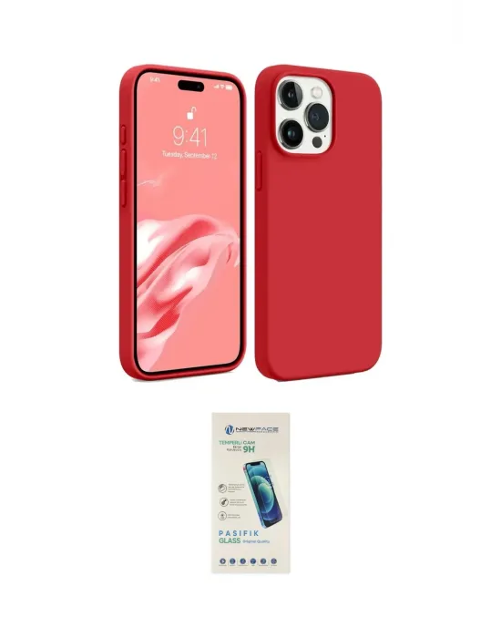 ieg™ iPhone 15 Pro Max Kılıf Kozmos Yansıma Özel Seri - Şeffaf Pasifik Cam Ekran Koruyucu