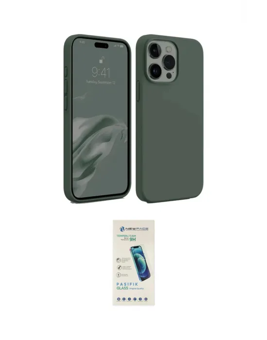ieg™ iPhone 15 Pro Max Kılıf Kozmos Yansıma Özel Seri - Şeffaf Pasifik Cam Ekran Koruyucu