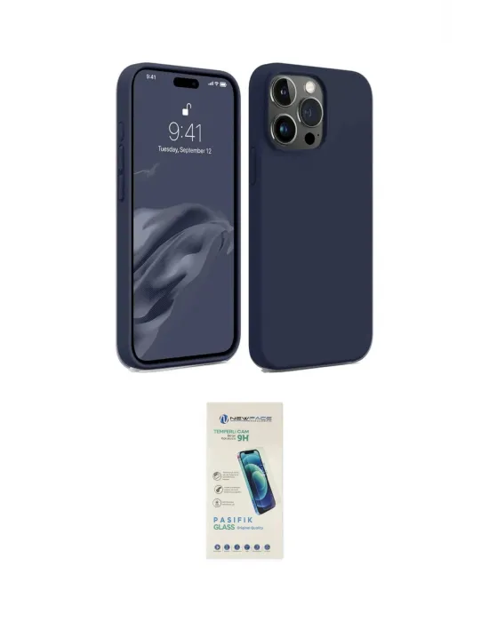 ieg™ iPhone 15 Pro Max Kılıf Kozmos Yansıma Özel Seri - Şeffaf Pasifik Cam Ekran Koruyucu