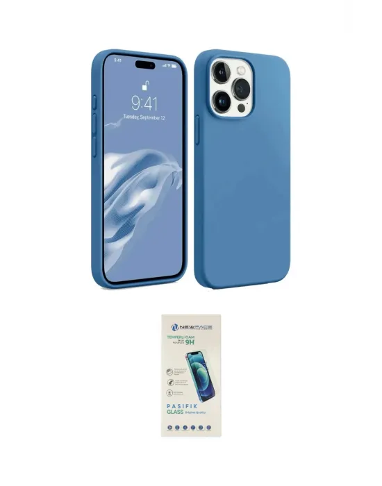ieg™ iPhone 15 Pro Max Kılıf Kozmos Yansıma Özel Seri - Şeffaf Pasifik Cam Ekran Koruyucu