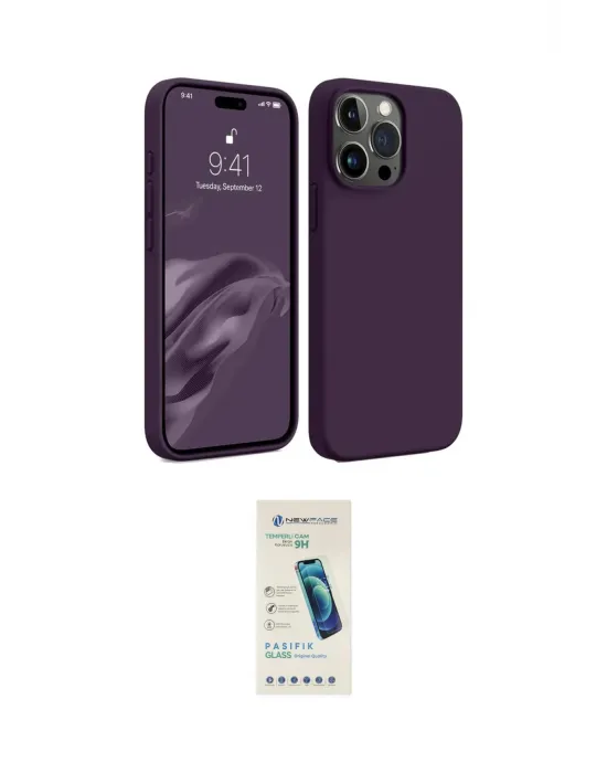 ieg™ iPhone 15 Pro Max Kılıf Kozmos Yansıma Özel Seri - Şeffaf Pasifik Cam Ekran Koruyucu