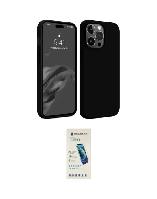 ieg™ iPhone 15 Pro Max Kılıf Kozmos Yansıma Özel Seri - Şeffaf Pasifik Cam Ekran Koruyucu
