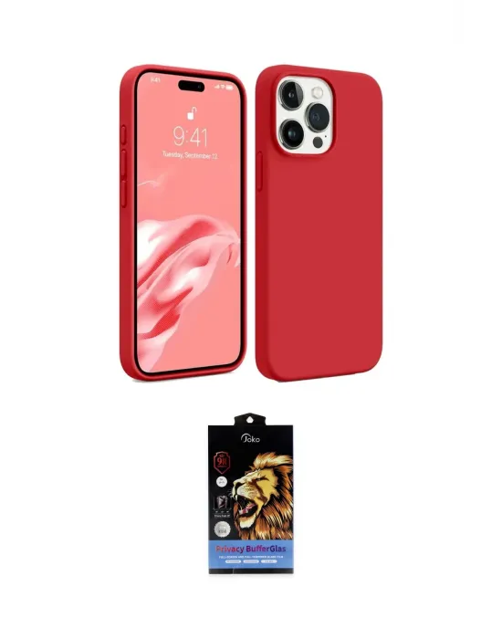 ieg™ iPhone 15 Pro Max Kılıf Kozmos Yansıma Özel Seri - Siyah Buffer Hayalet Cam Ekran Koruyucu