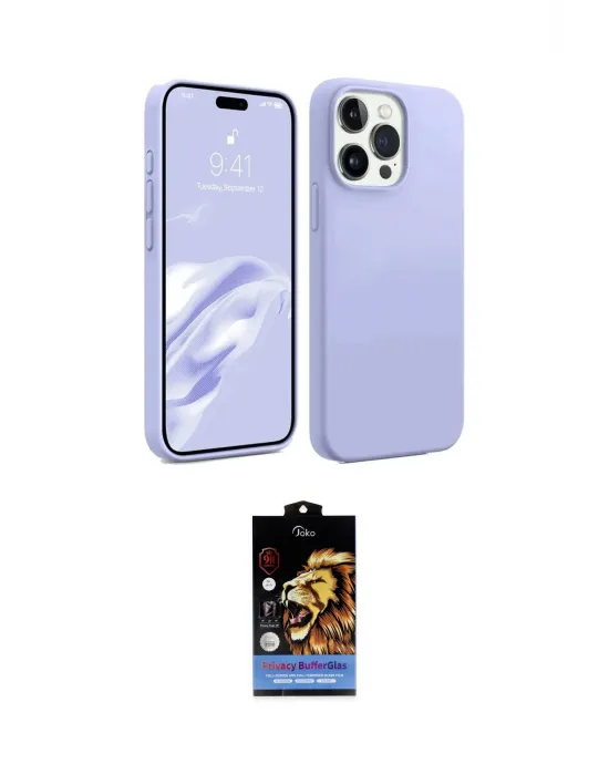 ieg™ iPhone 15 Pro Max Kılıf Kozmos Yansıma Özel Seri - Siyah Buffer Hayalet Cam Ekran Koruyucu