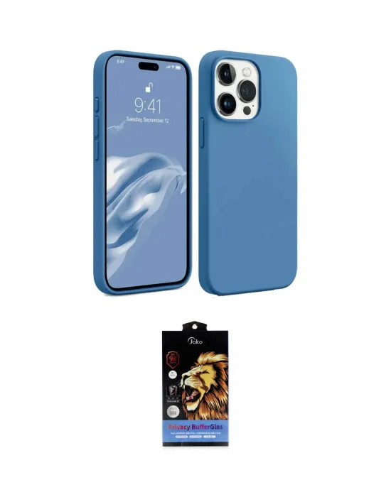 ieg™ iPhone 15 Pro Max Kılıf Kozmos Yansıma Özel Seri - Siyah Buffer Hayalet Cam Ekran Koruyucu