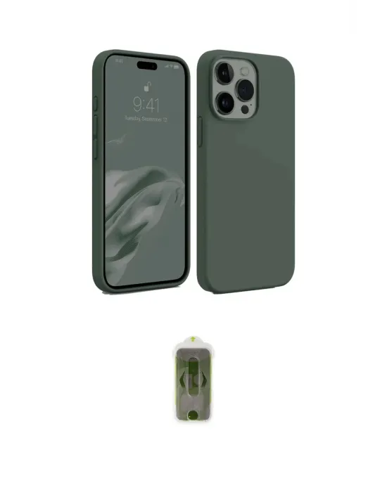 ieg™ iPhone 15 Pro Max Kılıf Kozmos Yansıma Özel Seri - Siyah Joko Magic 5D Hayalet Cam