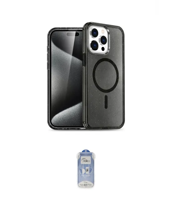 ieg™ iPhone 15 Pro Max Kılıf Nova Asil Prime - Siyah Joko Magic 5D Cam