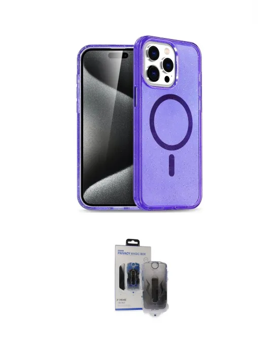 ieg™ iPhone 15 Pro Max Kılıf Nova Asil Prime - Siyah Vanessa Magic Hayalet Cam