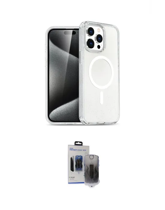 ieg™ iPhone 15 Pro Max Kılıf Nova Asil Prime - Siyah Vanessa Magic Hayalet Cam