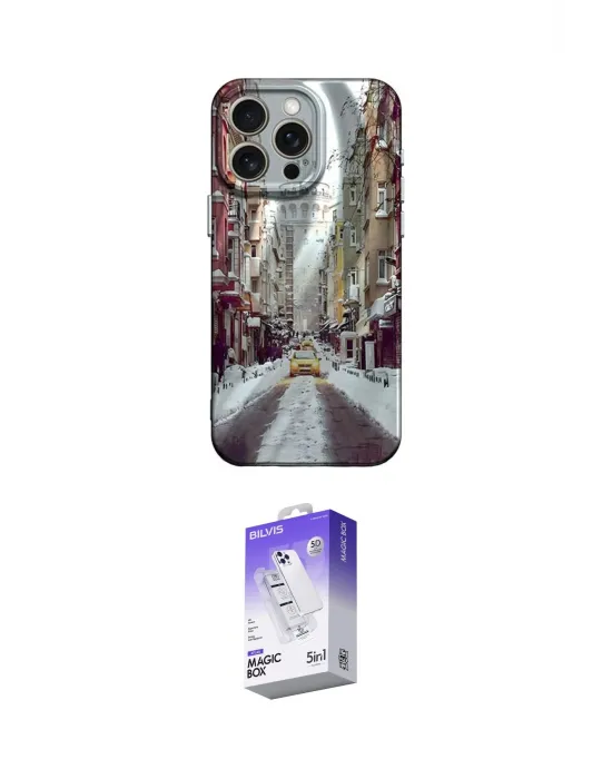ieg™ iPhone 15 Pro Max Kılıf Nova Doku Prime - Siyah Bilvis 5in1 3D Magic Cam Ekran Koruyucu